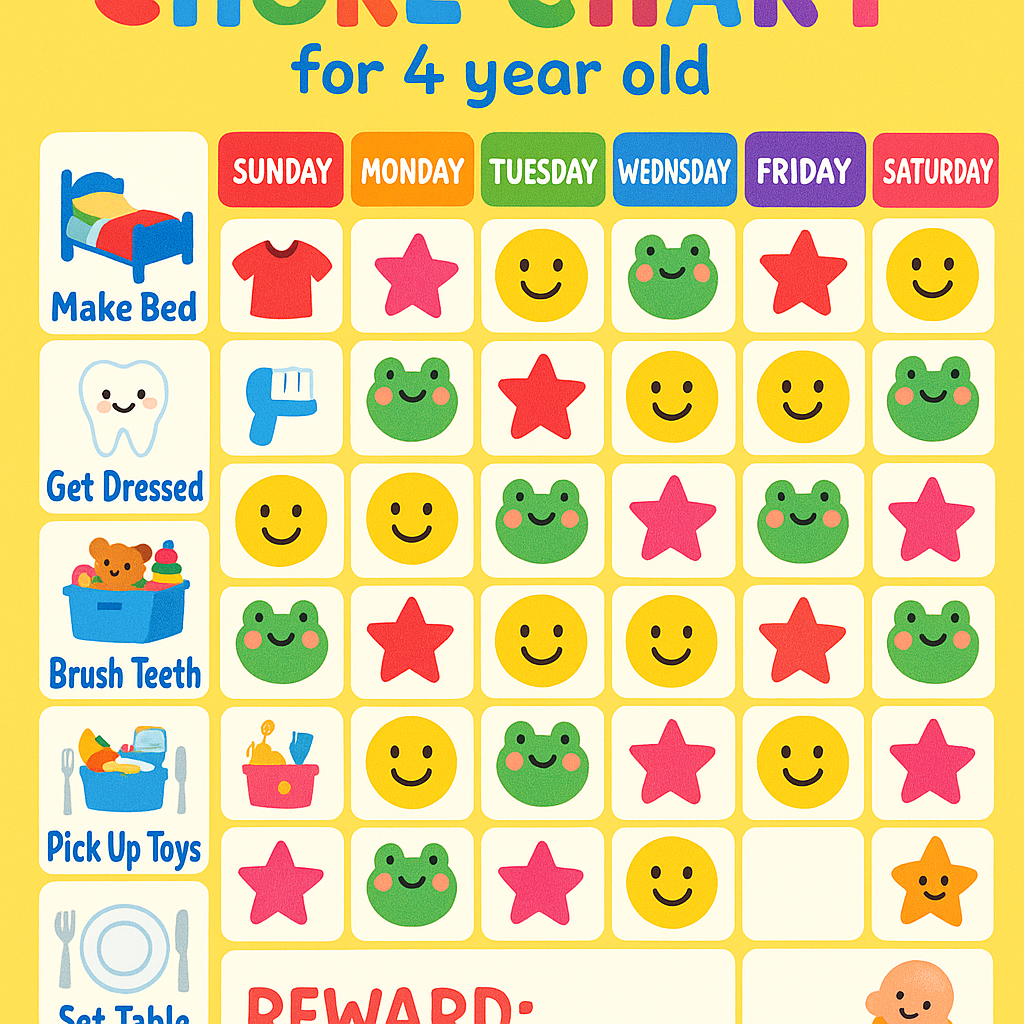Creating Chore Charts for 4-Year-Olds: A Fun and Engaging Guide