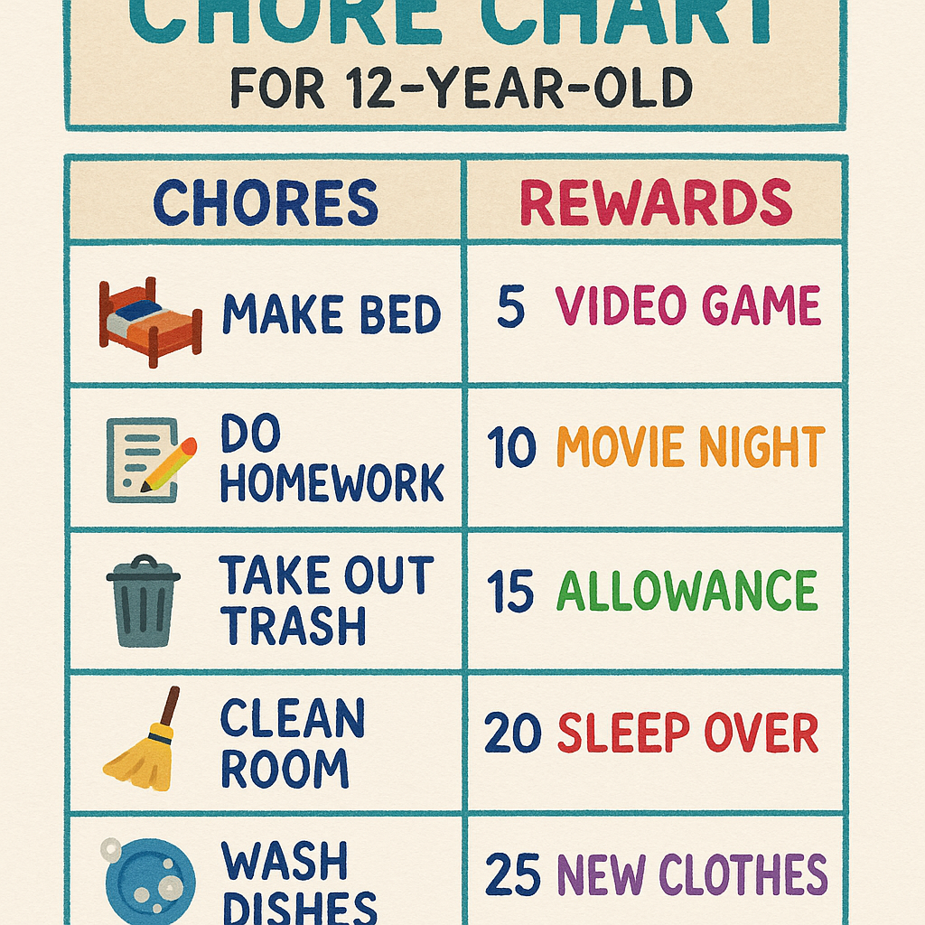 Empowering Preteens with Chore Charts: The Key to Responsibility